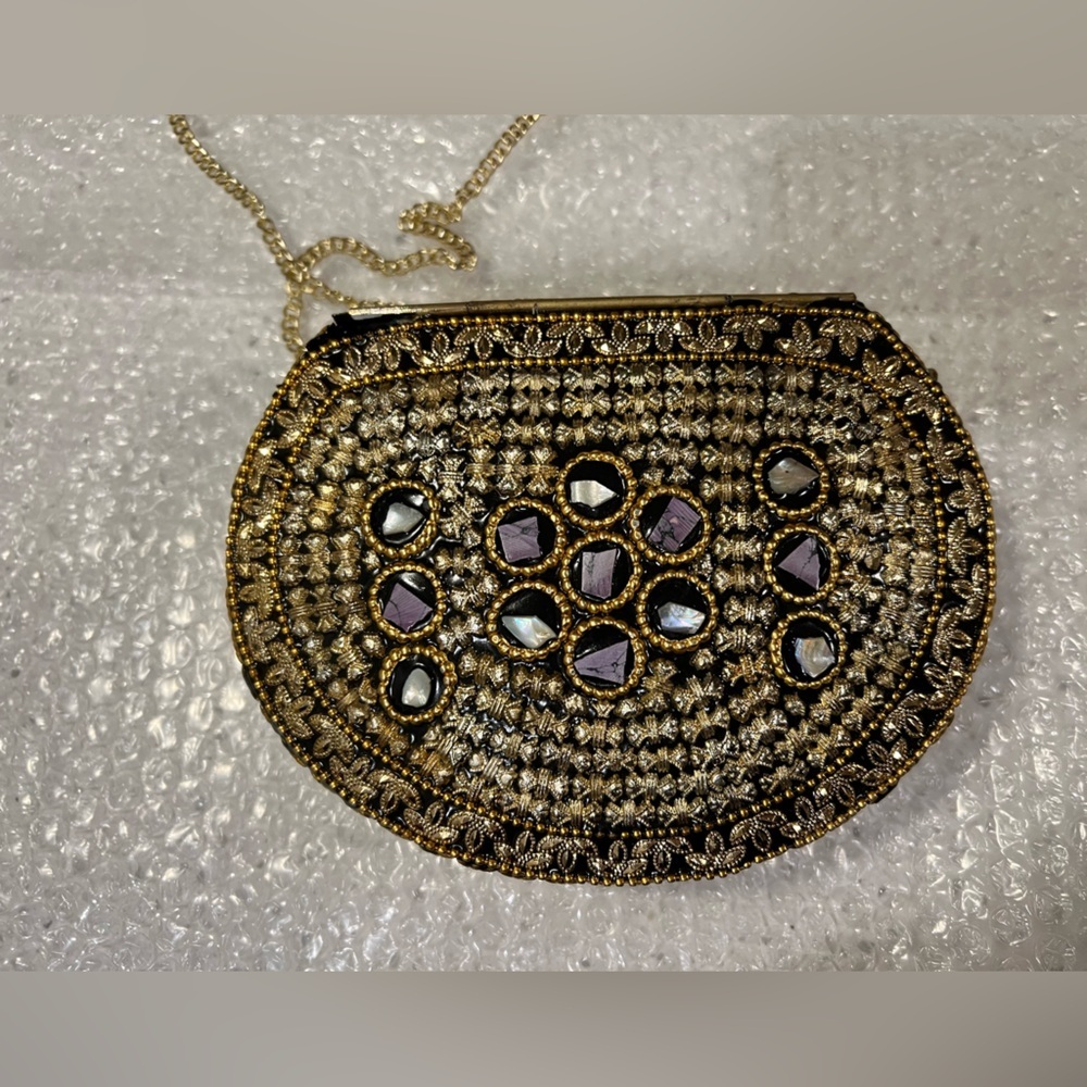 Ramla Beverly Hills Purple Mosaic Evening Bag NWT - Picture 7 of 8